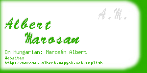 albert marosan business card