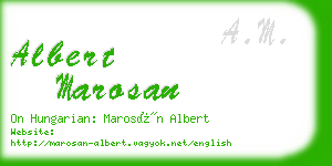 albert marosan business card